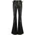 Black flared leather pants
