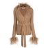 Beige embroidered wool cardigan