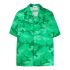 Valentino Camicia a maniche corte verde con stampa camouflage