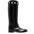 25mm Rockstud black embellished knee-high boots