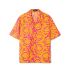 Camicia in seta con stampa Barocco Silhouette arancione