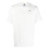 White crew-neck T-shirt with logo application