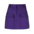 Flap-pockets stretch-wool miniskirt