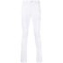 White skinny jeans with logo plaque