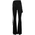 Black elasticated flared trousers