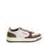 Medalist low white trainers with brown suede inserts