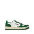Medalist low sneaker in two-tone white and green leather