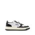Black and white two-tone leather Medalist low trainers