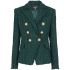 Green tweed double-breasted jacket