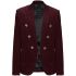 Ribbed burgundy double-breasted blazer