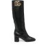 Black Jackie 60mm boots with logo plaque