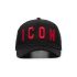 Black baseball cap with red Icon logo