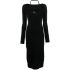 Black cut-out layered midi dress