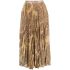 Paisley-print pleated silk midi skirt