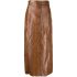 Long-length faux-leather skirt