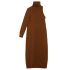 Brown wool and cashmere one-shoulder dress