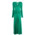 Green long dress with chain detail