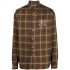 Brown checked shirt with logo