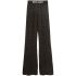 Black glitter print flared trousers