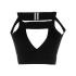 Black crop top with cut-out detail