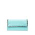Light blue Falabella wallet with silver chain