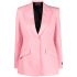 Pink single-breasted blazer with jacquard logo