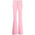 Pantaloni rosa svasati con logo