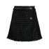 Black tweed fringed miniskirt