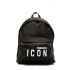 Icon printed black backpack
