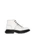 White Tread lace-up Boots