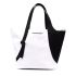 Embroidered logo black and white tote Bag