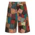 Patchwork print multicolored Bermuda Shorts
