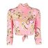 Top crop Africana rosa con stampa