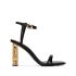 Black leather Sandals with G Cube heel