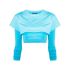Le Double cropped layered light blue T-shirt