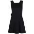 Belted sleeveless black mini Dress