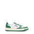 White and green Medalist low-top sneakers