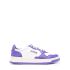 White and purple Medalist low-top sneakers