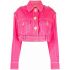 Balmain x Barbie pink cropped Denim Jacket