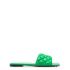 Sandali piatti in pelle trapuntata verde