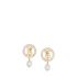 Pearl Detail Gold-plated Monogram Motif Earrings