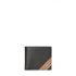 Black Icon Stripe Print Leather International Bifold Wallet