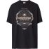 T-shirt oversize in cotone nero con grafica globo