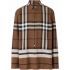 Brown check stripe cotton flannel shirt