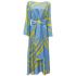 Light blue maxi Dress with yellow graphic print