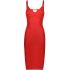 Red fitted fine knit Dress