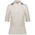Cream fine knit Polo Shirt with blue contrasts