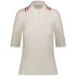 Cream fine knit Polo Shirt with red contrasts