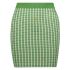 Green knitted mini Skirt with jacquard planes pattern