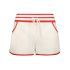 Cream fine knit Shorts with red contrasts